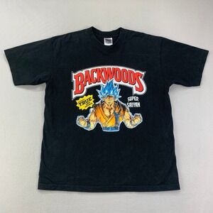 Backwoods: DBZ Super Saiyan T-Shirt Mens XL Black Graphic Tee Rare Dragon Ball Z